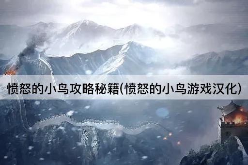 愤怒的小鸟攻略秘籍(愤怒的小鸟游戏汉化)