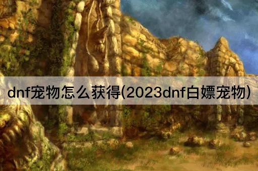 dnf宠物怎么获得(2023dnf白嫖宠物)