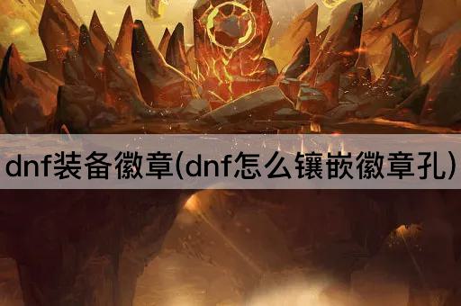 dnf装备徽章(dnf怎么镶嵌徽章孔)